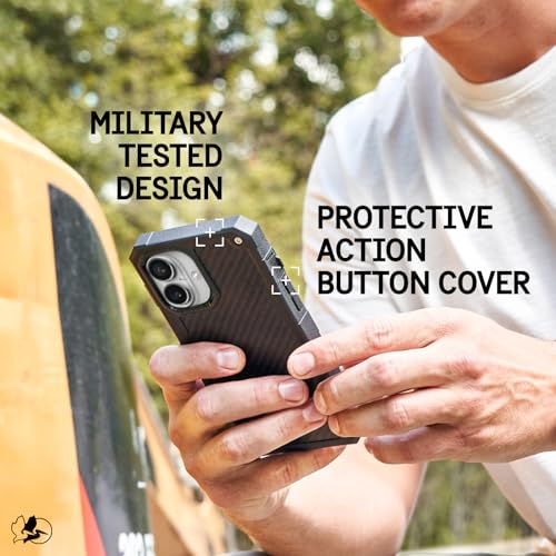 Image of Pelican Shield iPhone 16 Case - Rugged MagSafe Phone Case - Carbon