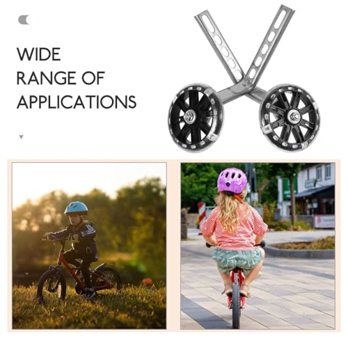 Ruedas de entrenamiento para bicicleta LIOOBO con luces LED intermitentes, estabilizadores resistentes al desgaste y ruedas de repuesto silenciosas para niños y bicicletas de equilibrio principiantes miniatura 3