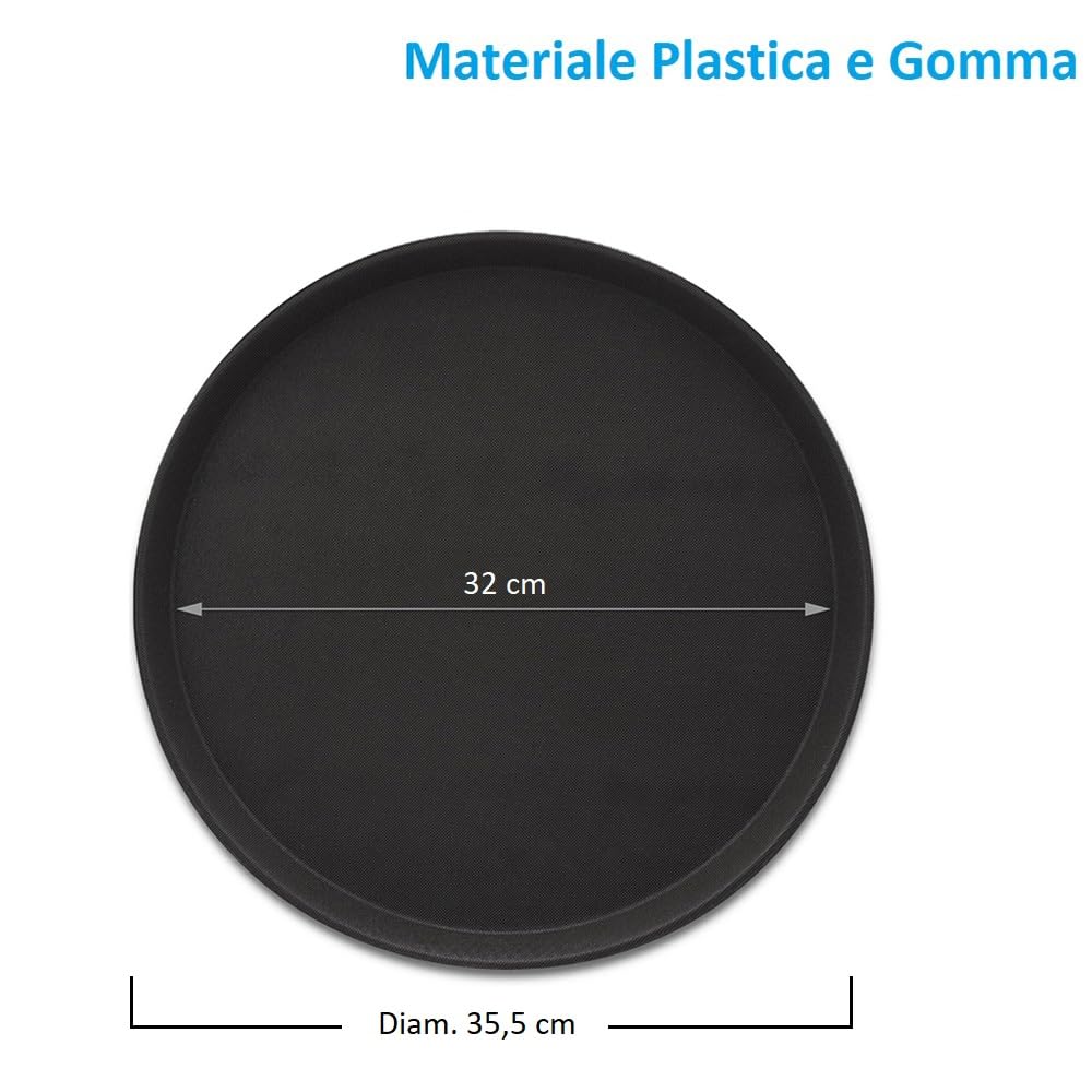 3 PAGEN Set 2 Vassoi Antiscivolo Grandi 45x31 Cm - Superficie Antiscivolo Per Servire Pasti In Sicurezza - 2