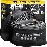 Ultraverse 24 x 4.0 Inner Tube Set with Schrader Valve - Ideal for Mountain Bikes &...