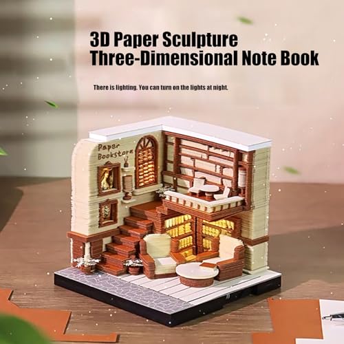 Bloc-notes 3D pour décoration de bureau créative, modèle miniature de 280 pages - 4