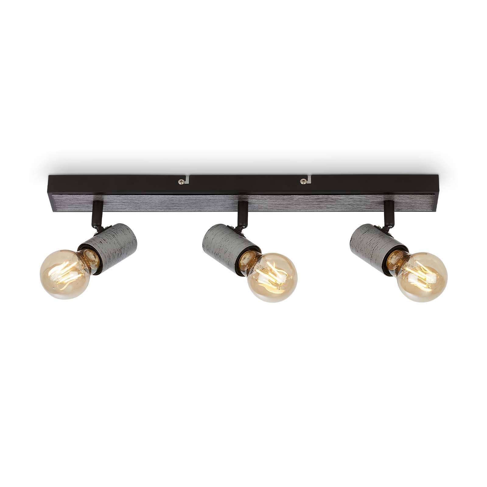 BRILONER - spot sufitowy, odchylana lampa sufitowa, lampa sufitowa, 3x oprawka E27, Silver-Crafted, 480x50x110 mm