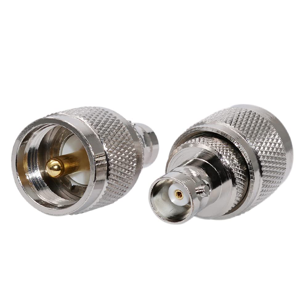 DollaTek 2Pcs BNC to UHF adapter RF connector short BNC female to PL259 male adapter
