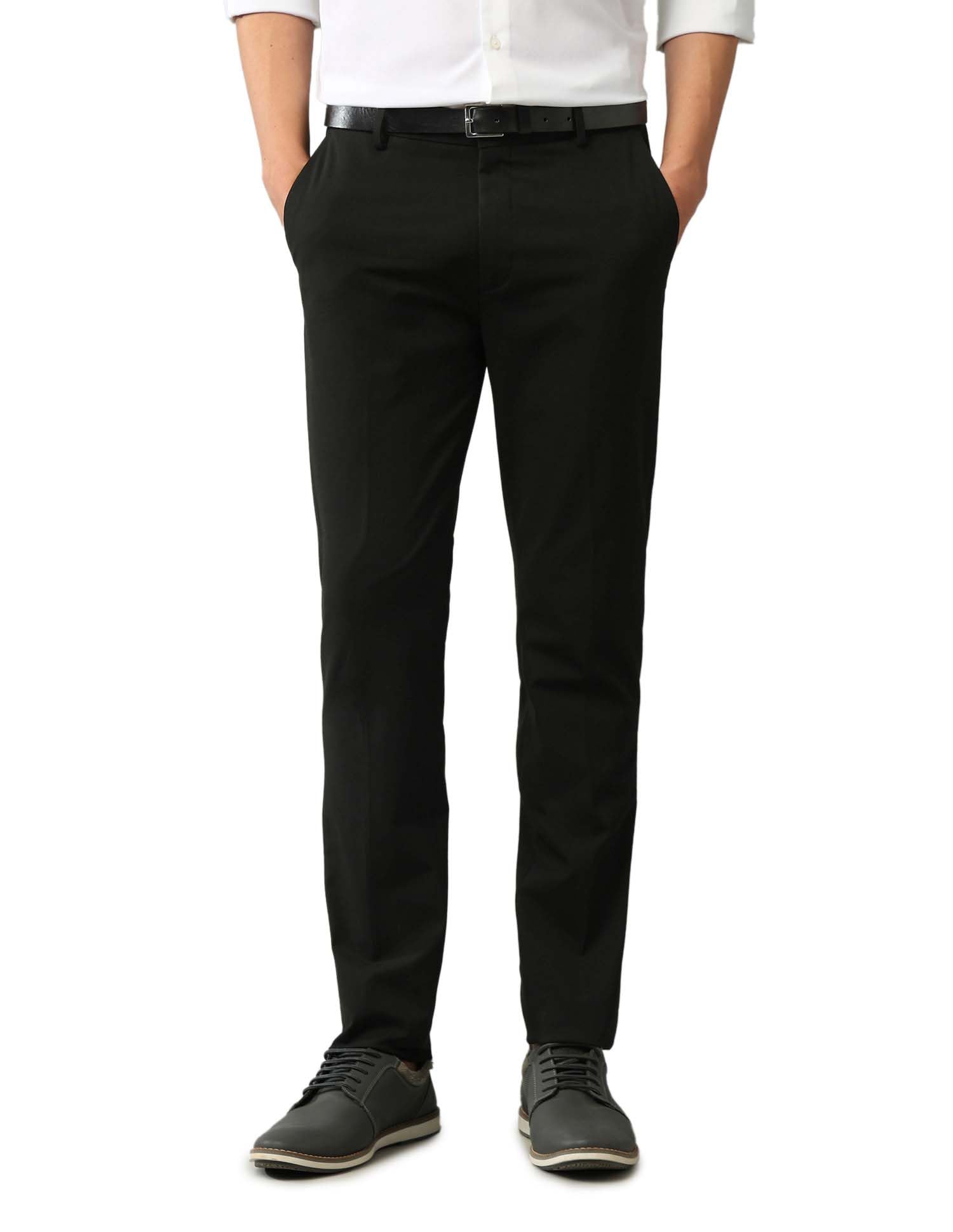 New York Men's Solid Mid Rise Polyester Button Slim Flat Front Slant Pocket Pants (ANAJTR2334__28)-image-25