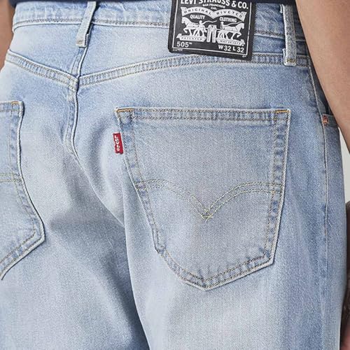 Image of Levi's Men's 505 Light Indigo Straight Fit Mid-Rise Jeans
