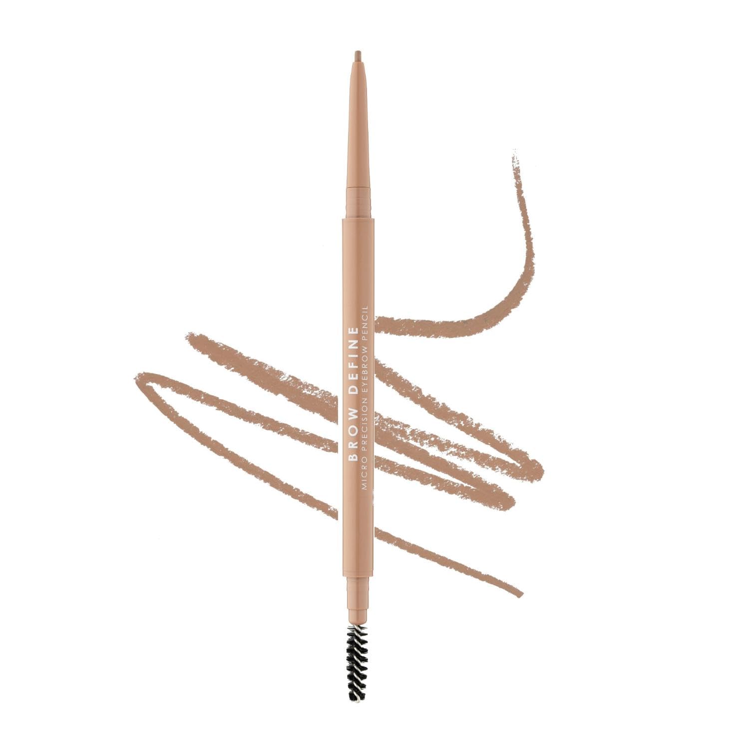 MUA Makeup Academy Brow Define, Fair Micro Eyebrow Pencil with Spoolie Brush, For Light Hair (Pack of 1) - Vegan & Cruelty Free