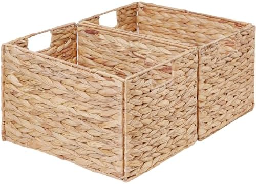 Vagusicc Wicker Storage Basket, Set of 2 Hand-Woven Storage Baske...