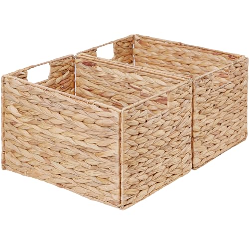 Vagusicc Wicker Storage Basket, Set of 2 Hand-Woven Storage Baske...