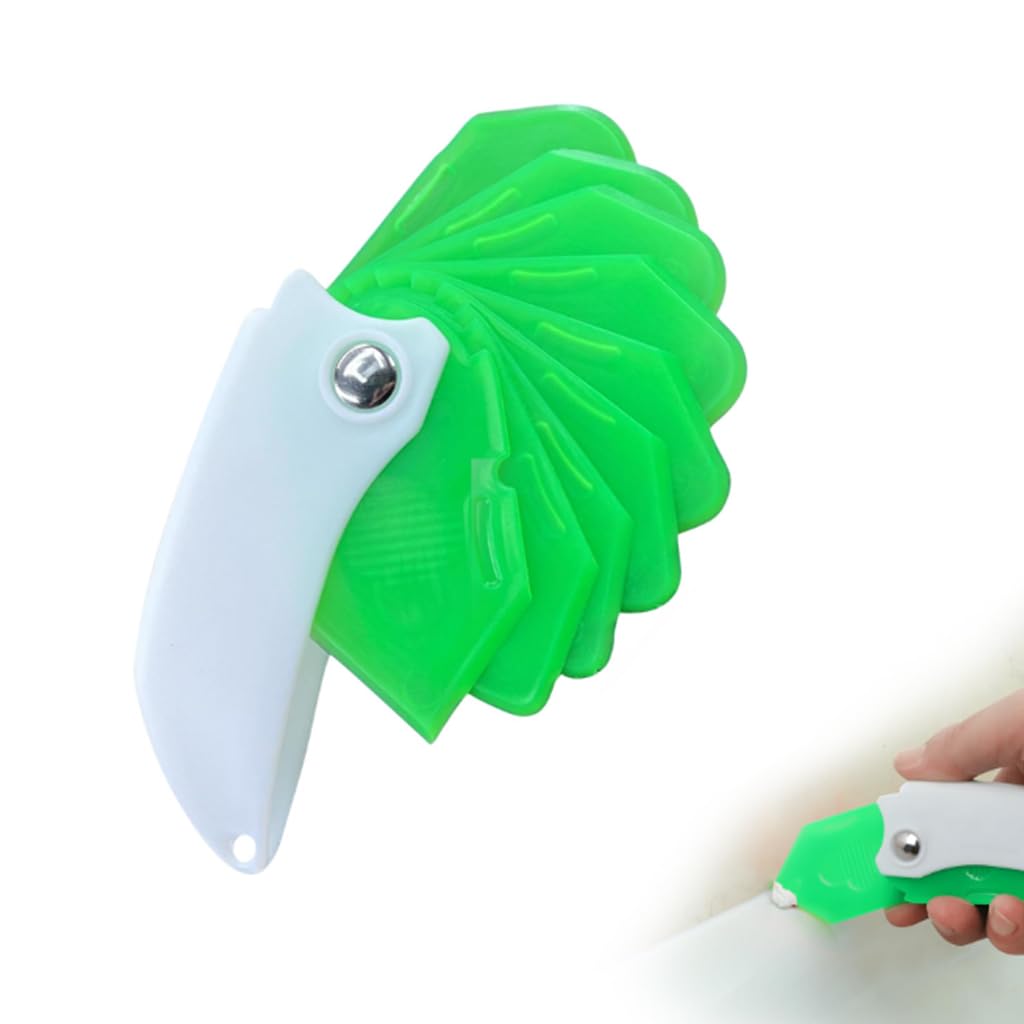Serplex®9-in-1 Caulking Tool Kit Reusable Grout Scraper & Sealant Finishing Tool Set for Bathroom, Kitchen, and Window Sealing, Multi-Angle Caulk Nozzle Remover with Foldable Handle