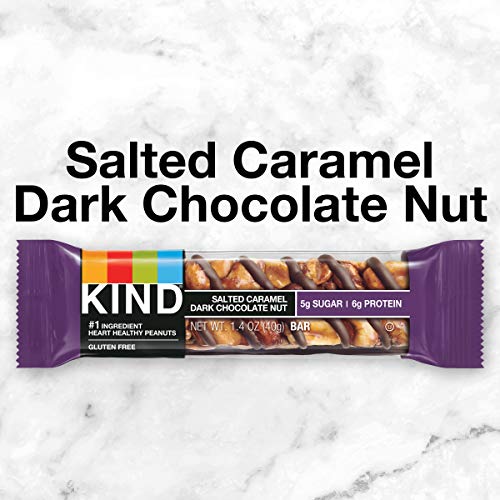 Image of KIND Nut Bars, Salted Caramel & Dark Chocolate Nut, Healthy Snacks, Gluten Free, Low Sugar, 6g Protein, 12 Count (Pack of 2)