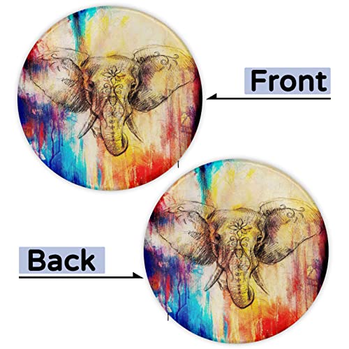 Abstract Tribal Elephant Memory Foam Seat Cushion, Tribal Elephant Round Chair Pad Soft Stool Cushion For Home Office Sofa Car, Diameter 14.5 Inch #TOP5