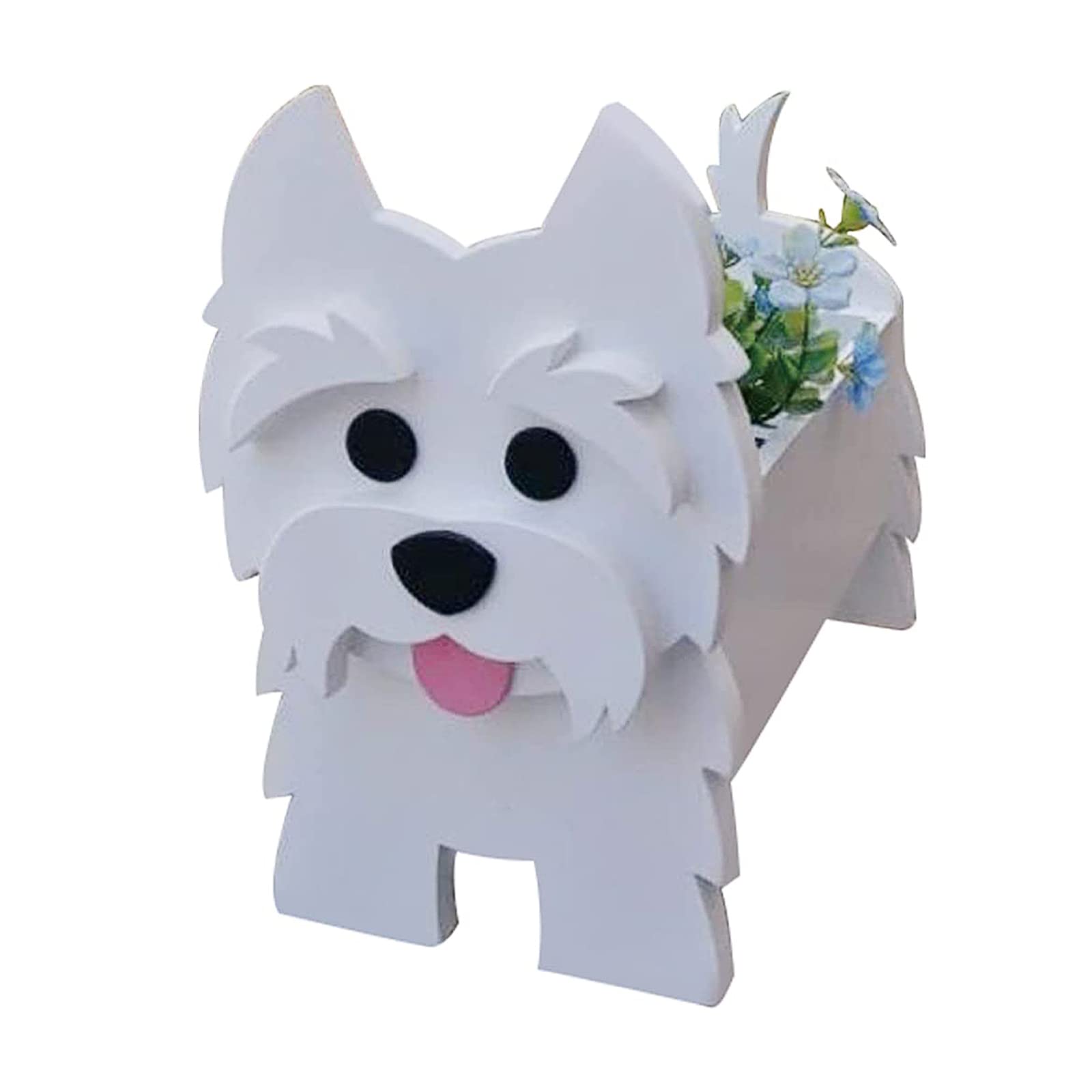 Libooi Women's West Highland Terrier Dog Planter, Animal Flower Planter Pot For Outdoor Plants, Gifts For Men Dog Lovers, Storage Container Planters For Garden Decoration Cactus Office Home Gifts