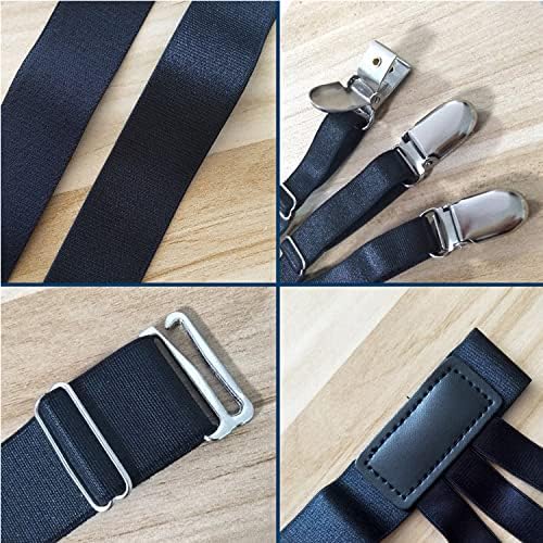 Miniatura 5 de Camisa antideslizante para hombre con clip de camisa antiarrugas forma de sujeción objeto liga negra unisex para traje asistencia formal, Negro