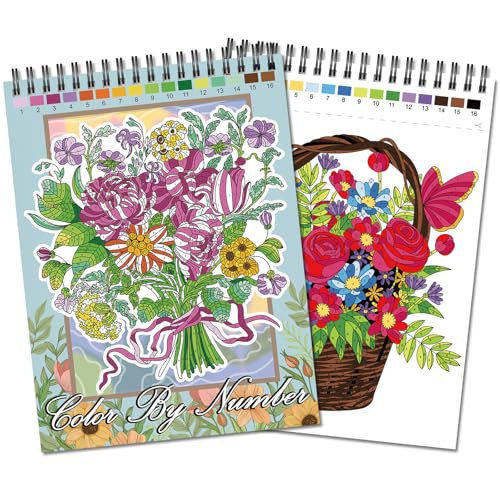 Jadeso Libro Colorear Adultos, 30 Patrones y Diseños únicos De Flores, Colorear Por Numeros Adultos, Libros De Colorear Para Adultos, Encuadernación Espira, Tamaño A4