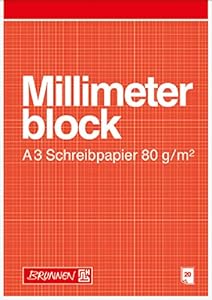 Brunnen Millimeterblock A3 Schreibpapier 80 g/m²