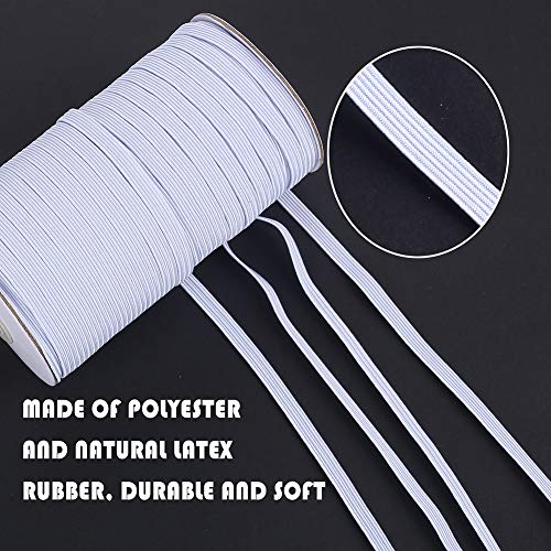 image for Bingcute Elastic Bands for Sewing,1/4 Inch Elastic Cord 70-Yards Braid