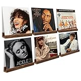 BCOZLUX Vinyl Record Shelf Wall Mount, 12 inch Wooden Album Record Holder Display, Pack of 6 Floating Shelves for Wall, Magazine Rack, Kids Bookshelf for Bedroom, Living Room, Rustic Brown