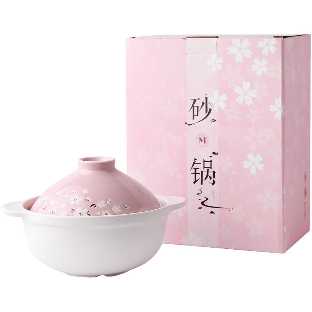 Sakura Keramik Auflauf Steintopf Mit Deckel Haushaltssuppe Eintopf Eintopf Reis Nudel Topf Dampfer Kochen Instant Nudeln Topf Risotto 7 Zoll (Farbe: E)