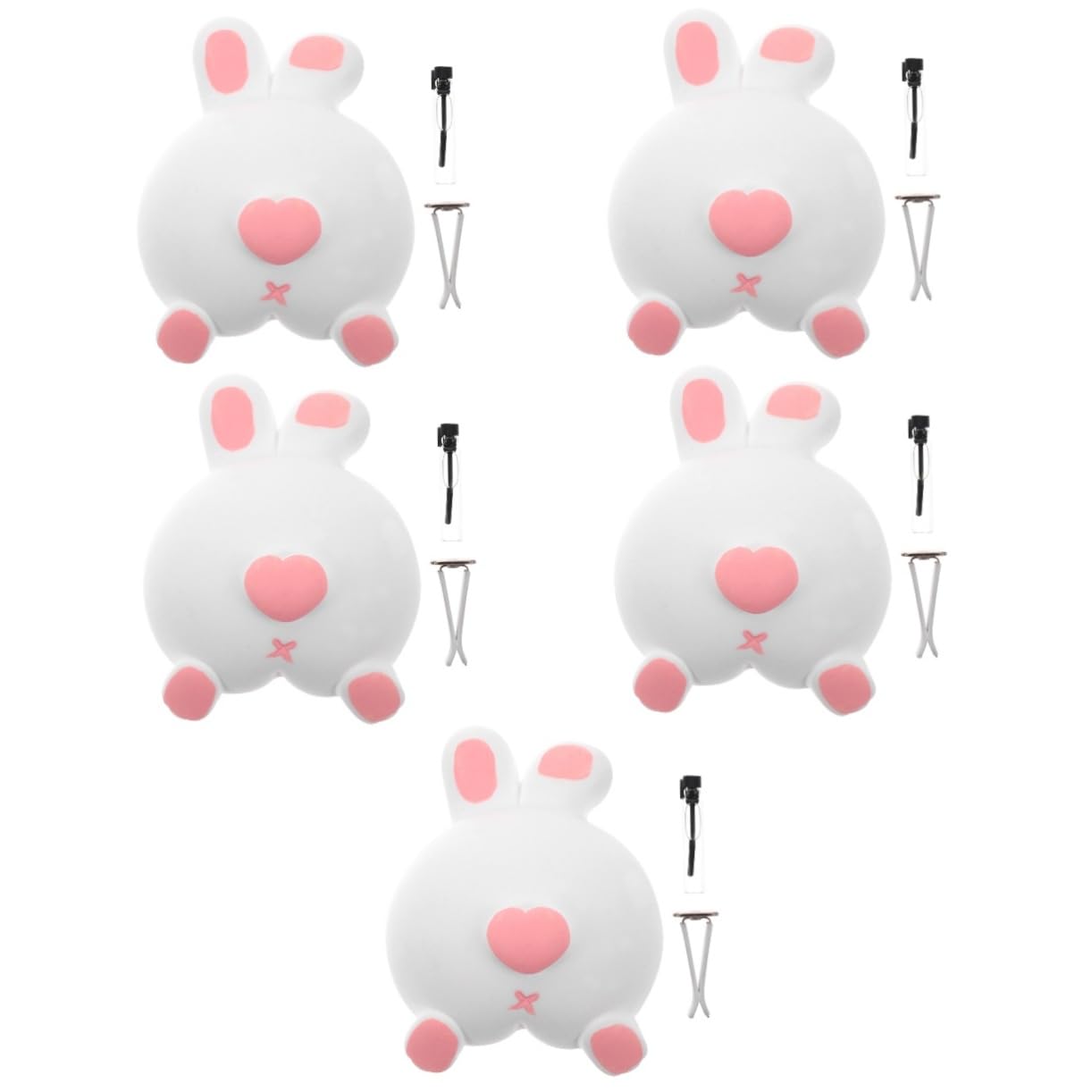 PartyKindom 5pezzi Clip Per Auto Forma Di Animale Decorazione Ventilazione Per Auto Diffusore Di Profumo Adorable Rabbit Butt Facile Da Usare e Resistente