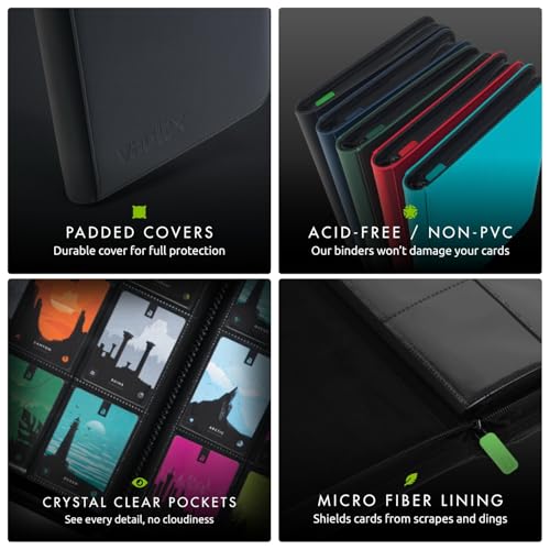 Image of Vault X 12 XL Pocket Zip Binder, 624 Cards, Exo-Tec Material, 26 Side-Loading Pages (Black)