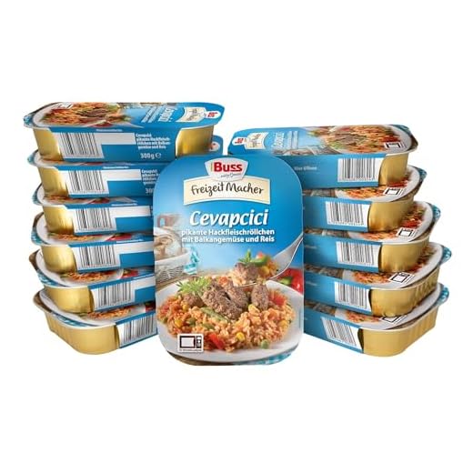 ARTE Living GmbH Holzkohlegrill Rundgrill Holzkohle Grill Klassiker 57 cm Höhe 2 Buss Freizeitmacher - Pikantes Cevapcici mit Balkangemüse und Reis - 12 x 300 g