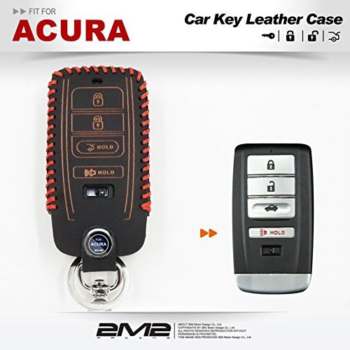 ac04-06-001 Leather Key Fob Holder Case Chain Cover fit For 2018 ACURA RLX RDX MDX ILX