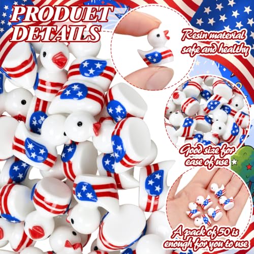 DoubleFill 50 Pcs Mni Patriotic Duck Figurine Tiny Veteran Ducks by DoubleFill - Used condition - Image 4