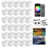 INDARUN Lampe au Sol Spot Encastrable+Wifi contrôleur-Lumière RGB DC12V 0.5W étanche IP67 ...