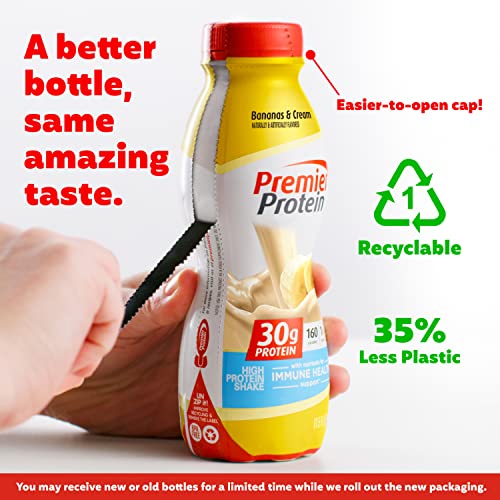 Premier Protein Shake, Bananas & Cream, 30G Protein, 1G Sugar, 24 Vitamins & Minerals, Nutrients To Support Immune Health, 12 Pack, 138.0 Fl Oz #TOP1