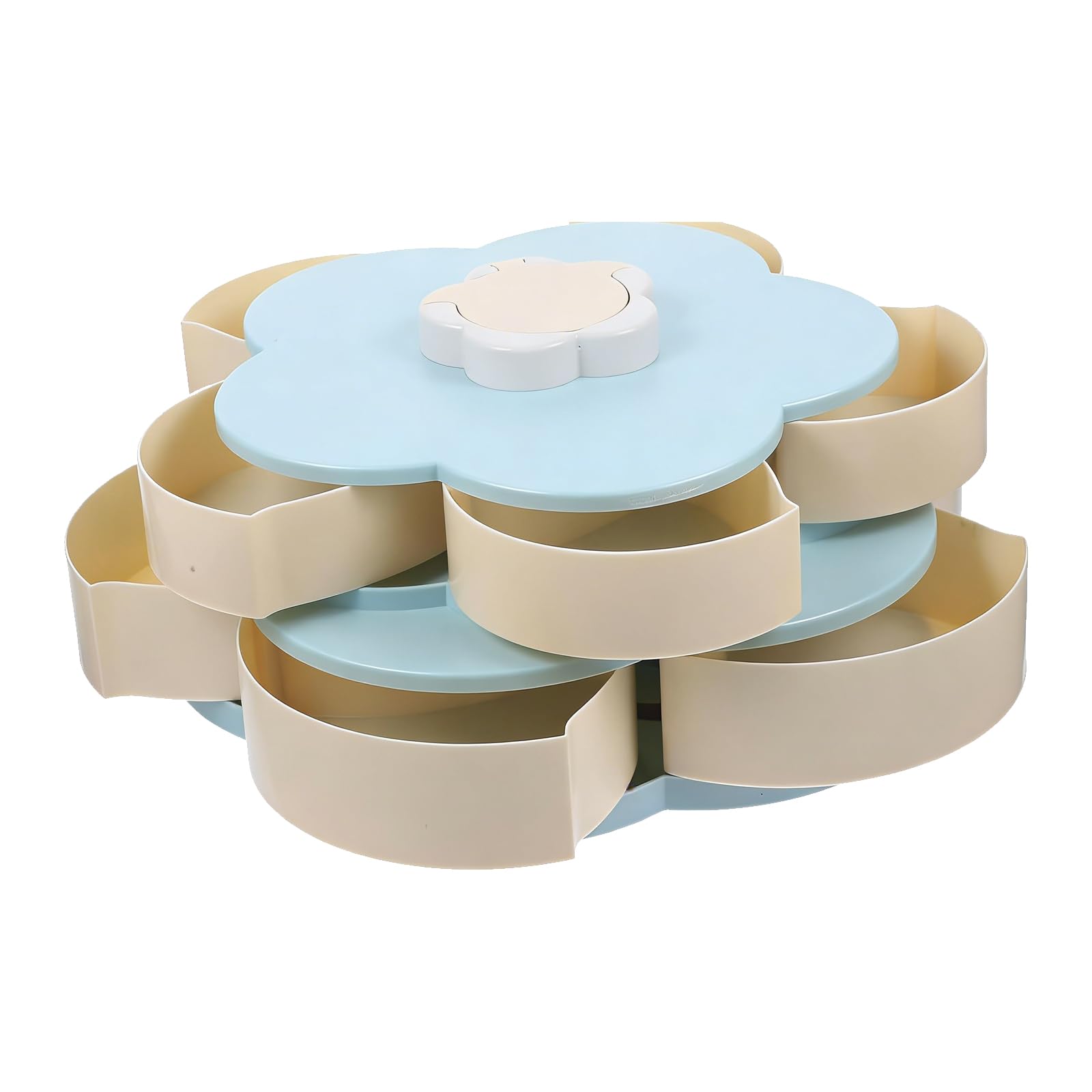 ZEPFJHE Practical Rotating Snacks Organizers with Phone Stand Double Layer Candy Nut Serving for Any Gathering Twirling Treat Planner