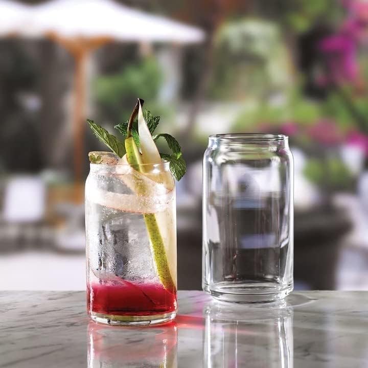 Drinking Glasses 20pc Set - Can Shaped Glass Cups, 16oz Beer Glasses, Tumbler Cup, Cocktail Glasses, Whiskey Glasses, Iced Coffee Glasses, Iced Tea Glasses Wine Cups, Goblet Cup, Bulk. - Image 7