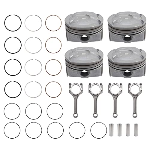 Carbhub 4 Set Connecting Rod Piston Kit for Kia Rio Soul for Hyundai Accent Vel oster 1.6L Replace for 23041-2B600, 23041-2B610, 23041-2B620, 23410-2B600,23510-2B010