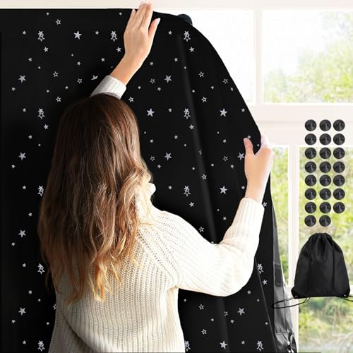 Consejos para Comprar Venta de Recamaras los más solicitados. 45 Cortina Opaca Portátiles-130 * 200 cm,Cortinas Opacas y Aislantes Ajustables con Bolsa de Almacenamiento y Ventosa, Adecuadas para Viajes, Coche, Loft y Dormitorio (Estrella)