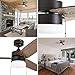 Prominence Home Reston, 42 Inch Modern Farmhouse LED Ceiling Fan with Light, Pull Chain, Dual Mounting Options, Dual Finish Blades, Reversible Motor - 51015-01 (Bronze)