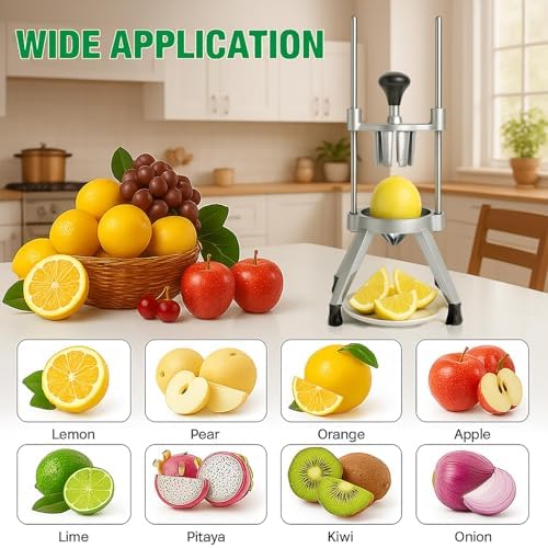 Cortador de frutas de limón y lima, cortador de acero inoxidable 304, cortador de frutas de 6/8 secciones para naranjas, herramienta de cocina fácil para uso doméstico y restaurante