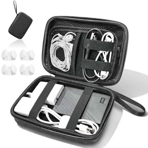 Portable Cable Organiser Bag - with 4 Buckles, Travel Organiser for Men & Women, Travel Essential, Tech Pouch for Men & Women