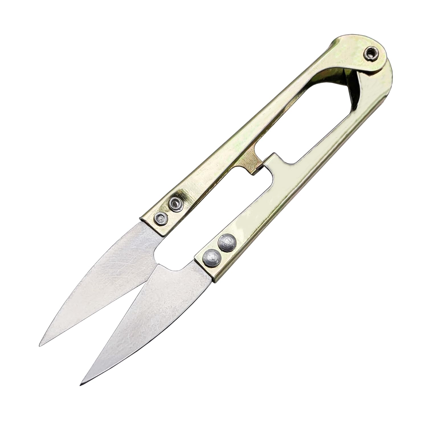 2 Pieces Spring Scissors Tailor's Sewing Threader Professional Metal U-Shape Sewing Thread Cutter Precise Cut for Embroidery Cloth - Image 4