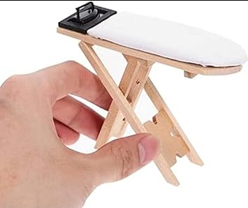 Plastic/Resin Miniature Display Model Ironing Board, 1:12 Scale, Multicolor, 3.5x2.5x3.2 cm, 3 Years and Up