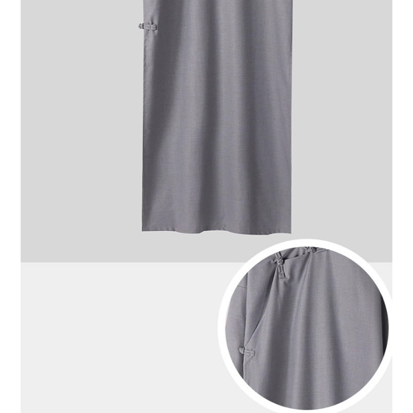 Baumwolle Cheongsam-Anzug, Herren Kampfkunst Anzug Kung Fu und Tai chi Uniform Traditional Chinese Tang Suit Langarm Kampftrachten Training Wing Chun Shaolin Wushu Kostüm(Size:L,Color:hellgrau)
