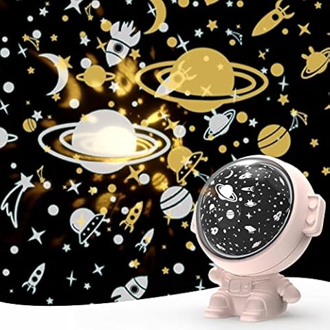 GoLine Valentines Girl Gifts, Astronaut Star Projector Night Light for Kids, Nightlight for Nursery Kid Toddlers Sister, Room Decor Moon Projector Christmas Easter for Girls Cover