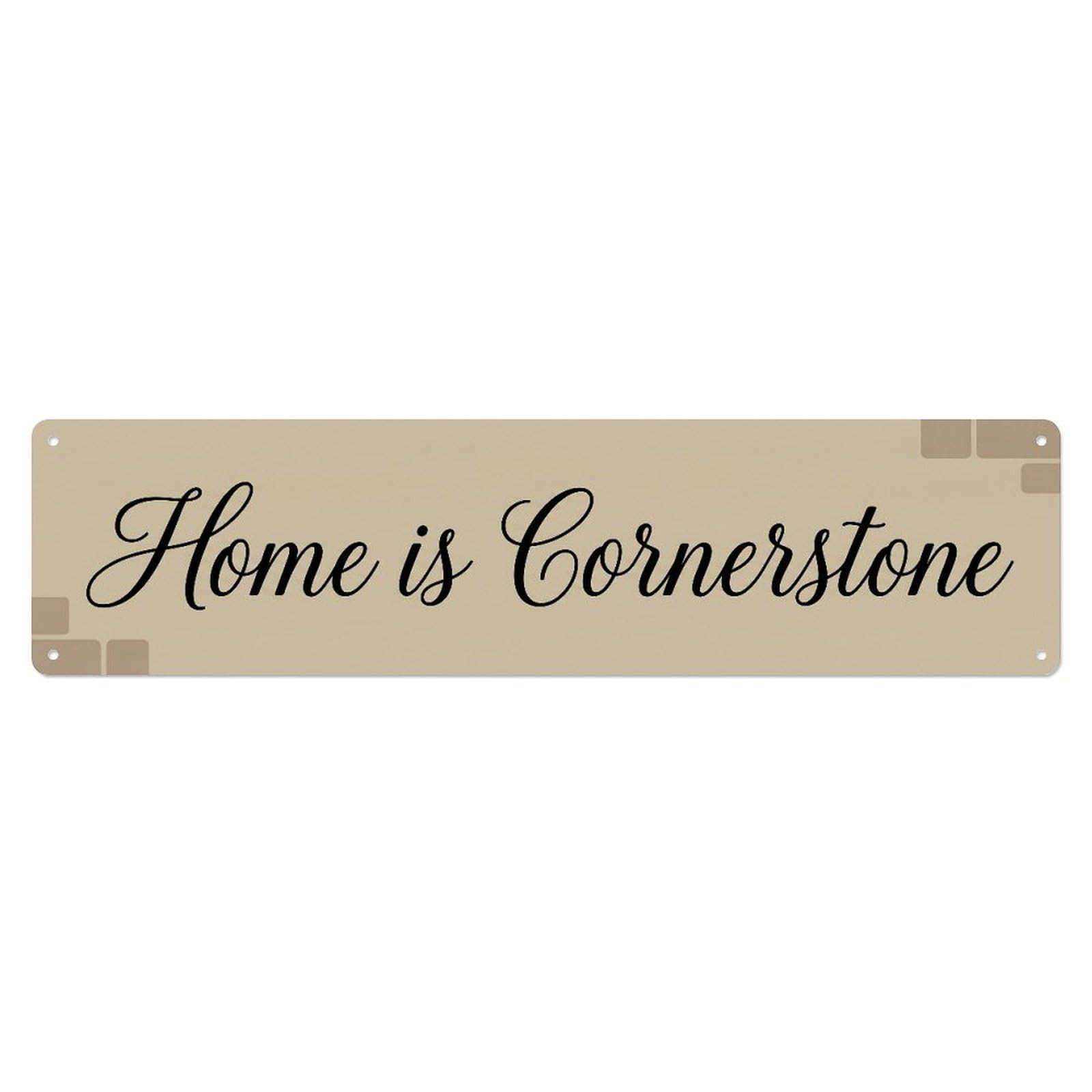 Home Is Cornerstone Blessed Dwelling Metal Tin Skinny Sign Plaque Wall Decor for Cafe, Club Bar, Office, Home Garden Metal Poster 4x16Inch