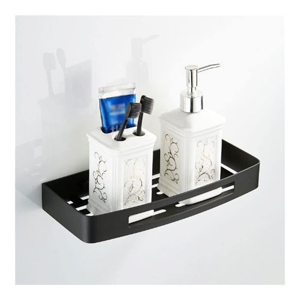 SaryEdge Floating Bathroom Shelves - Corner Shower Caddy - Square Soap & Shampoo Rack - Draining Wall Shelf for Kitchen & Bathroom - Rose Gold Finish,Nero One,Nero One Tier