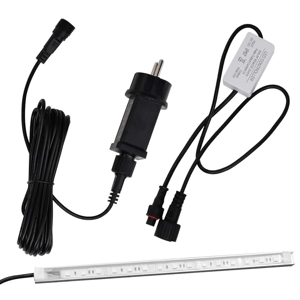 vidaXL Wasserfall Element mit RGB-LEDs Schwalldusche Schwallbrause Pool-Fontäne Wasserfontäne Wasserspiel für Gartenteich Pool Deko Acryl 51cm