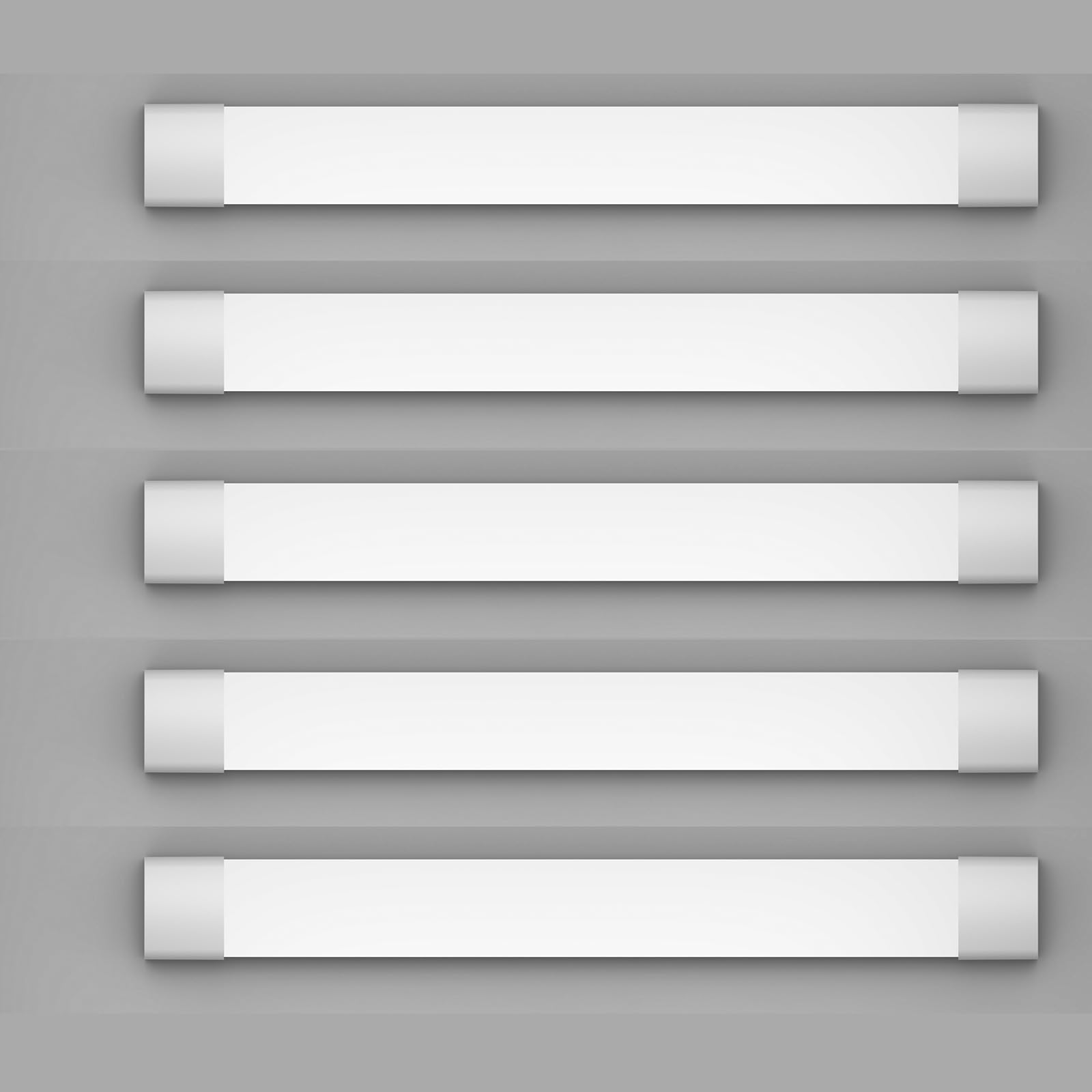 Amdelne 6000k 5PCS Led Batten Light, 5FT 150CM, 45W Plug in Wall Led Batten Light Daylight, IP65 Plug in Ceiling Light Strip for Garage, Office, Bedroom, Living Room,Wall, Kitchen, Shed,Outdoor