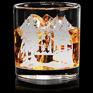 Whiskey Glasses 11oz Personalized Bourbon Glasses Gifts for Dad Men Old Fashioned Glasses Monogrammed Cocktail Glasses Scotch Glasses Highball Glasses For Liquor Wine or Drinks, Father’s Day Gift