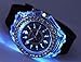 FANMIS Unisex Sports Rhinestone LED Flashing Light up Color Changing Silicone Jelly Watch Black