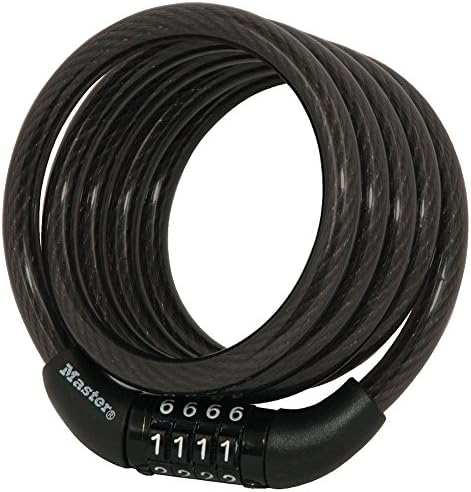 Master Lock Bike Lock Cable with Combination Black, 8143D