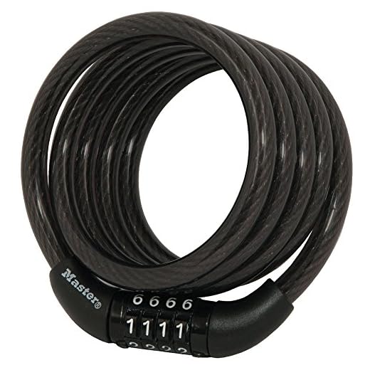 Master Lock Bike Lock Cable, Combination Bicycle Lock, Cable Lock for Outdoor Equipment, Black