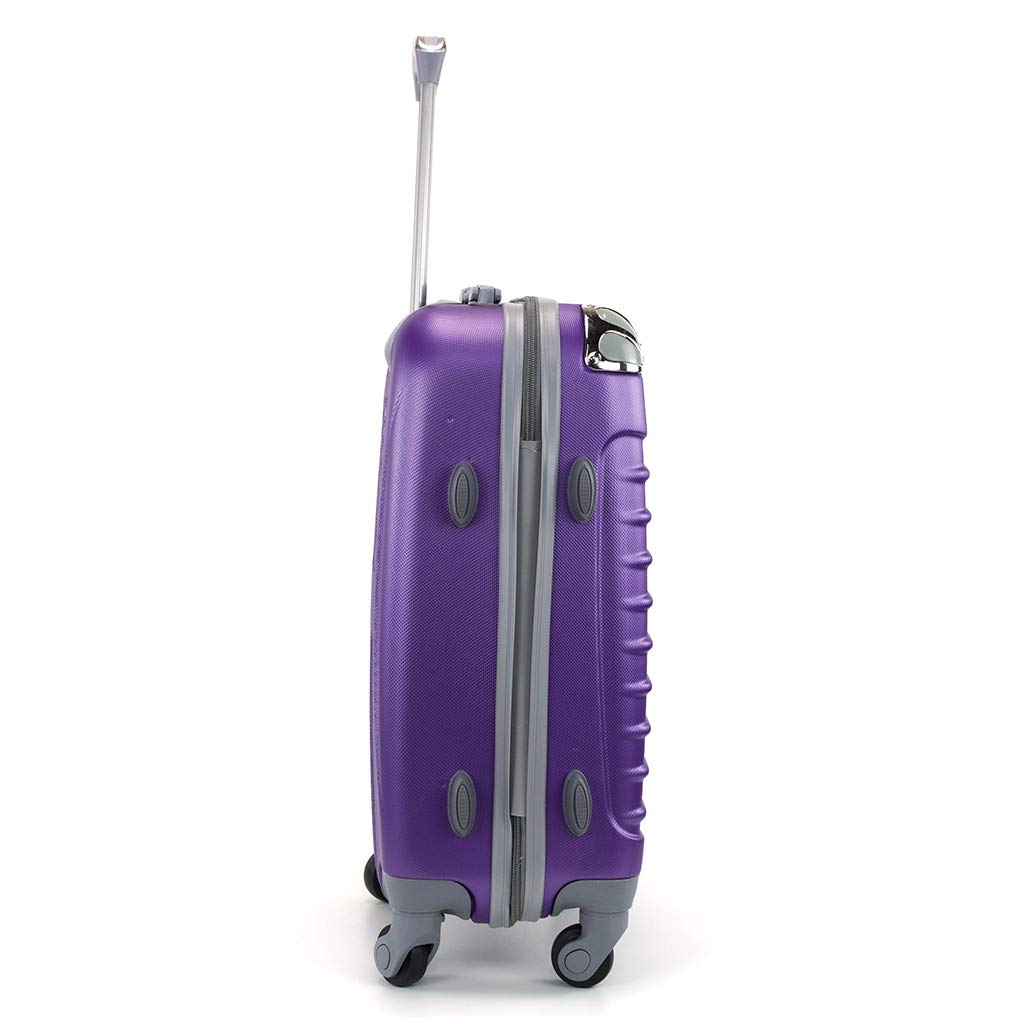 Desconocido Maleta de Cabina 20x35x55cm con Esquinas Plateadas (Morado)