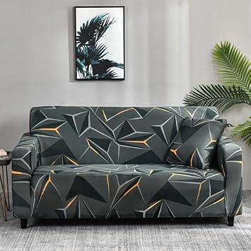 Hixingo Stretch Sofa Covers Spandex Couch Cover Simple and Modern Sofa Slipcovers, Armchair Cover Non-Slip Couch Covers Loveseat Covers Sofa Cover S-XL Large 75"-91",Orange Black